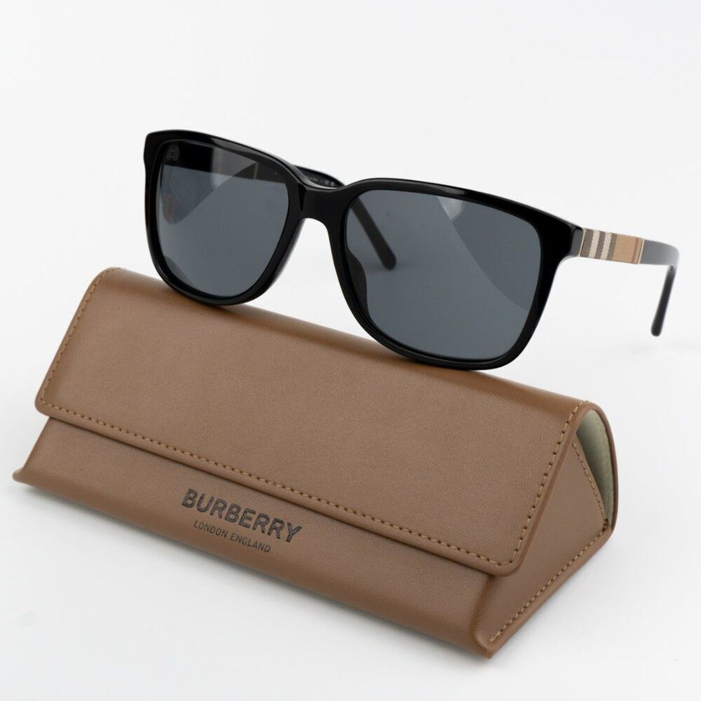 NEW Burberry BE4181 300187 Black Grey Square Unisex Sunglasses BE4183
